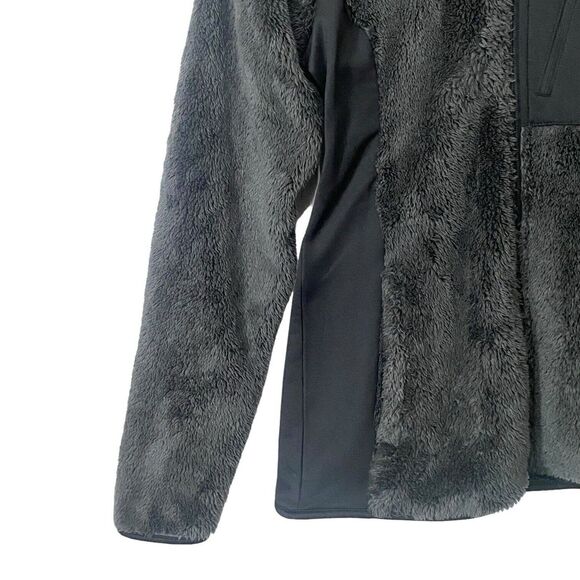 Columbia Womens Size Medium Plush Fleece Mixed Media Jacket Full Zip Black - Picture 5 of 12